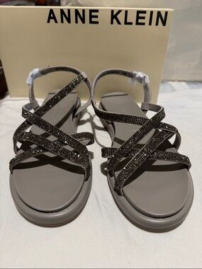 NIB Anne Klein white sandals.